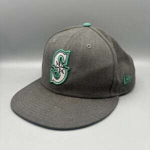 Seattle Mariners Grey & Teal Fitted Hat Size 7 3/4 59fifty